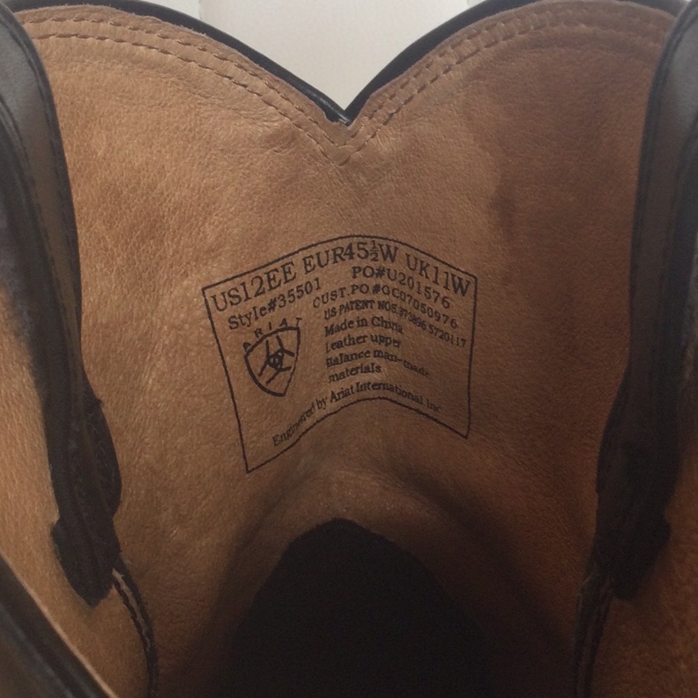 EUC Mens EE12 Black 35501 Heritage Roper Ariat Western Cowboy Boots - Picture 9 of 16